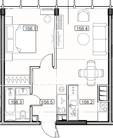 Планировка — Мод, 2-комн., 44 м²