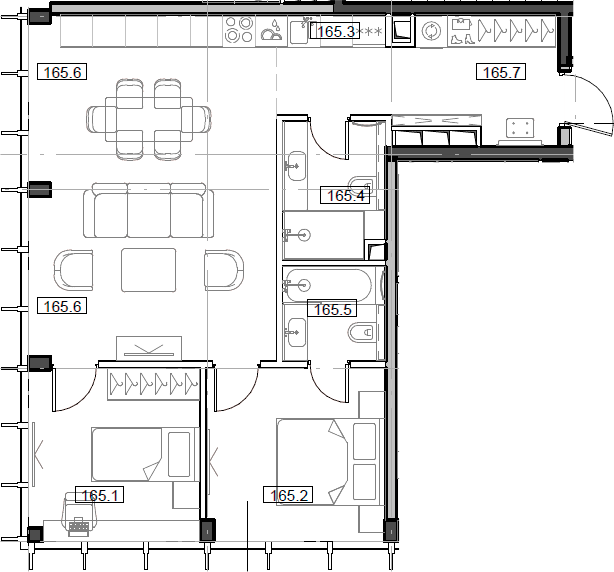 Планировка — Мод, 3-комн., 68 м²