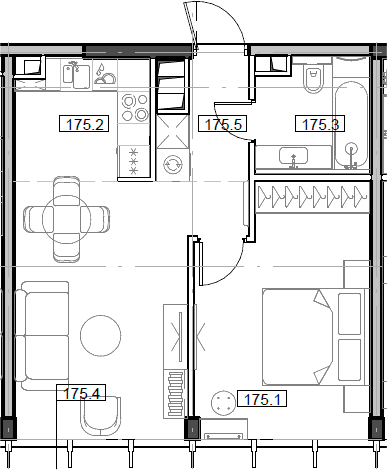 Планировка — Мод, 2-комн., 44 м²