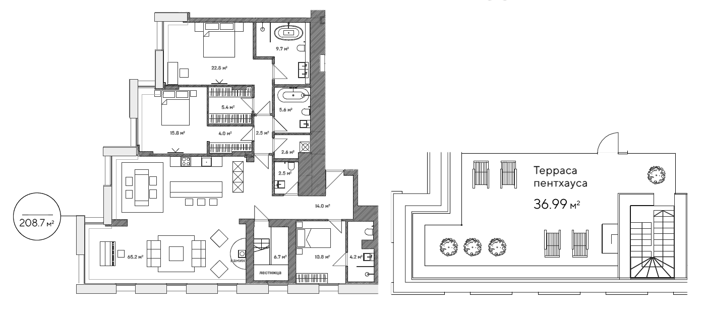 Планировка — Lumin, 4-комн., 176 м²