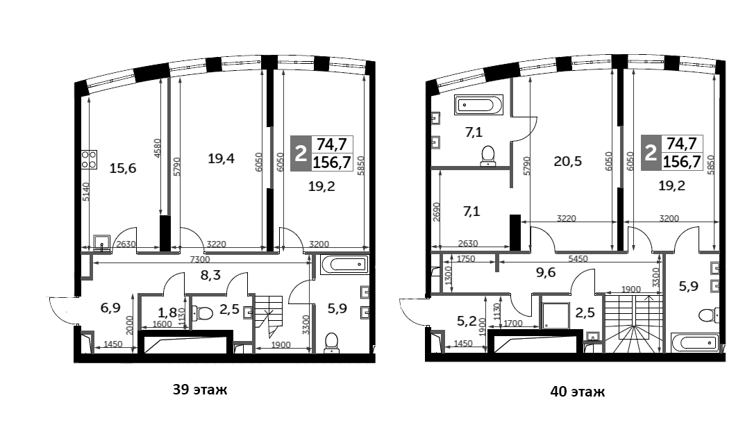 Планировка — Sydney City, 4-комн., 157 м²