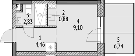 Планировка — N'ICE LOFT, Студия, 17 м²