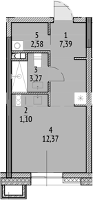 Планировка — N'ICE LOFT, Студия, 27 м²