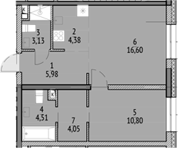 Планировка — N'ICE LOFT, 2-комн., 49 м²