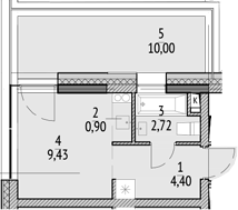 Планировка — N'ICE LOFT, Студия, 17 м²