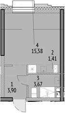 Планировка — N'ICE LOFT, Студия, 25 м²