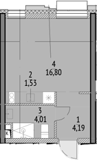 Планировка — N'ICE LOFT, Студия, 27 м²