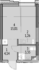 Планировка — N'ICE LOFT, Студия, 24 м²