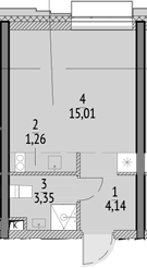 Планировка — N'ICE LOFT, Студия, 24 м²