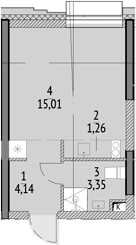 Планировка — N'ICE LOFT, Студия, 24 м²