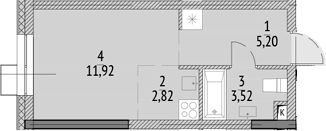 Планировка — N'ICE LOFT, Студия, 23 м²