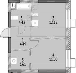 Планировка — N'ICE LOFT, 1-комн., 36 м²