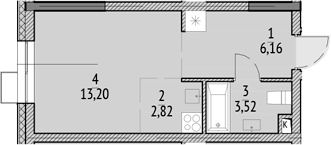 Планировка — N'ICE LOFT, Студия, 26 м²
