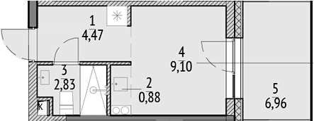 Планировка — N'ICE LOFT, Студия, 17 м²