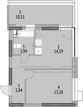 Планировка — N'ICE LOFT, 1-комн., 36 м²