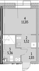 Планировка — N'ICE LOFT, Студия, 24 м²