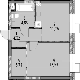 Планировка — N'ICE LOFT, 1-комн., 38 м²