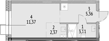 Планировка — N'ICE LOFT, Студия, 22 м²