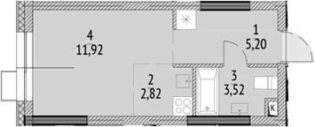 Планировка — N'ICE LOFT, Студия, 23 м²