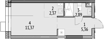 Планировка — N'ICE LOFT, Студия, 22 м²