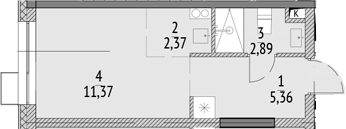 Планировка — N'ICE LOFT, Студия, 22 м²