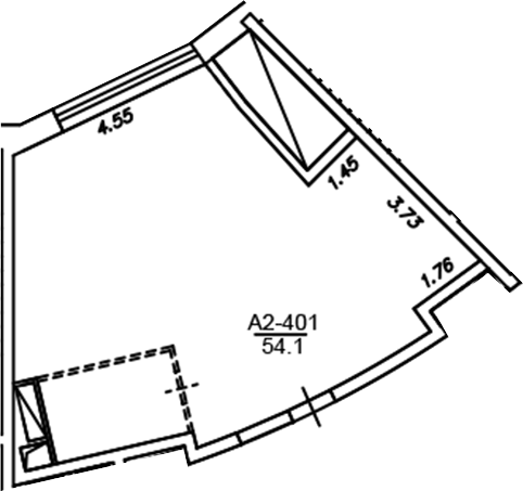 Планировка — Клубный дом Рублево, 1-комн., 54 м²