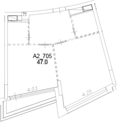 Планировка — Клубный дом Рублево, 1-комн., 47 м²
