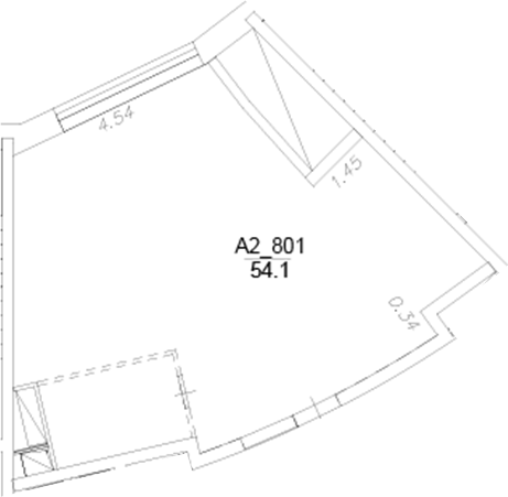 Планировка — Клубный дом Рублево, 1-комн., 54 м²