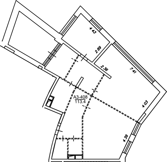 Планировка — Клубный дом Рублево, 1-комн., 113 м²