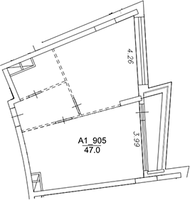 Планировка — Клубный дом Рублево, 1-комн., 47 м²