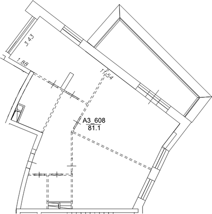 Планировка — Клубный дом Рублево, 1-комн., 81 м²