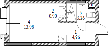 Планировка — N'ICE LOFT, Студия, 22 м²