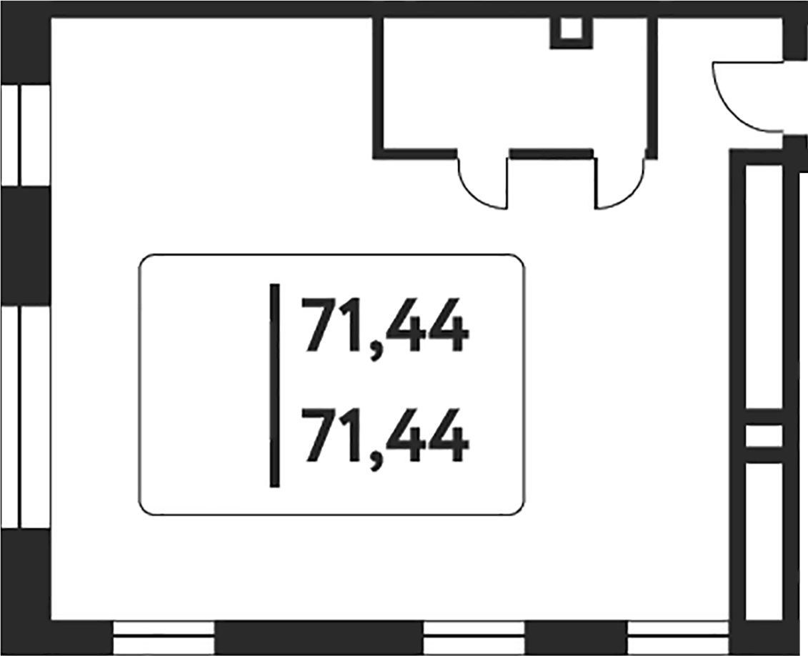 Планировка — Досфлота, 10, 1-комн., 72 м²