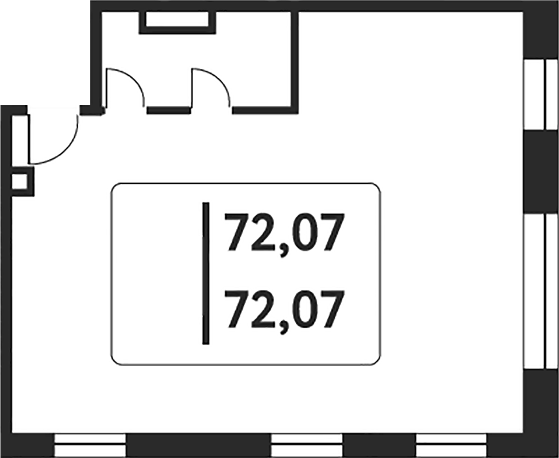 Планировка — Досфлота, 10, 1-комн., 73 м²