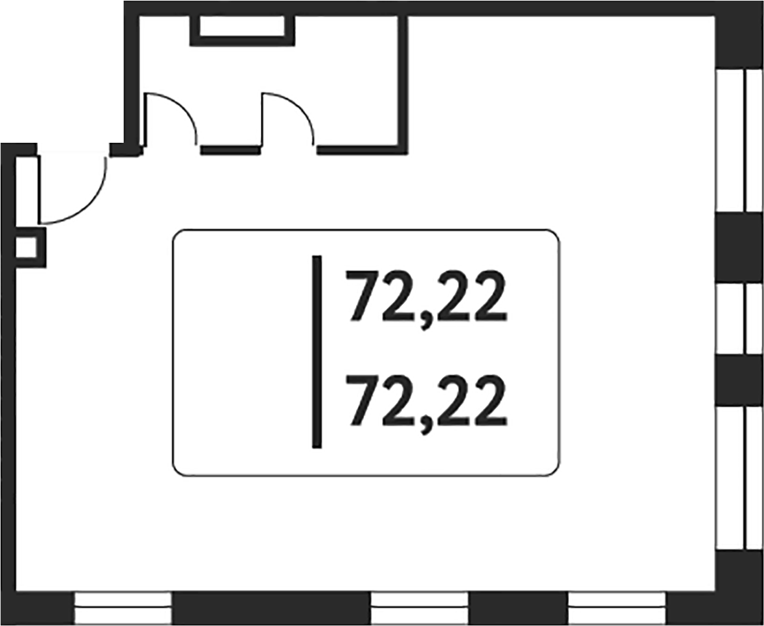 Планировка — Досфлота, 10, 1-комн., 73 м²