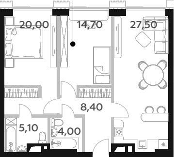Планировка — Will Towers, 3-комн., 81 м²