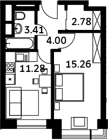 Планировка — Городские истории, 1-комн., 37 м²