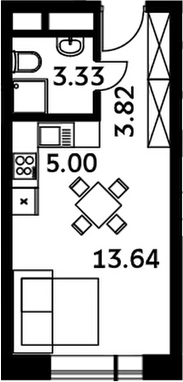 Планировка — Городские истории, Студия, 26 м²