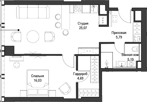 Планировка — Феймос, 2-комн., 57 м²