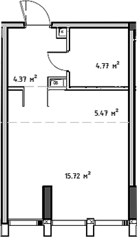 Планировка — Мод, Студия, 30 м²