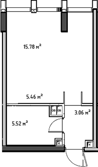 Планировка — Мод, Студия, 30 м²