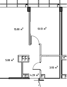Планировка — Мод, 2-комн., 41 м²