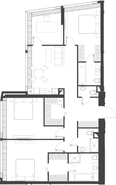 Планировка — Дом Дау, 1-комн., 130 м²