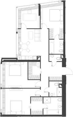 Планировка — Дом Дау, 1-комн., 130 м²