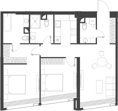 Планировка — Дом Дау, 1-комн., 84 м²