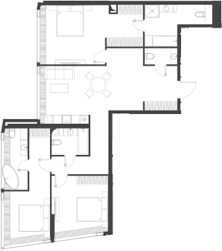 Планировка — Дом Дау, 1-комн., 123 м²