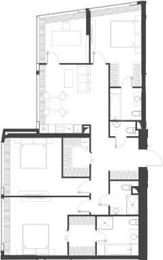 Планировка — Дом Дау, 1-комн., 130 м²