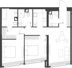 Планировка — Дом Дау, 1-комн., 84 м²