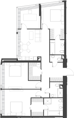 Планировка — Дом Дау, 1-комн., 130 м²