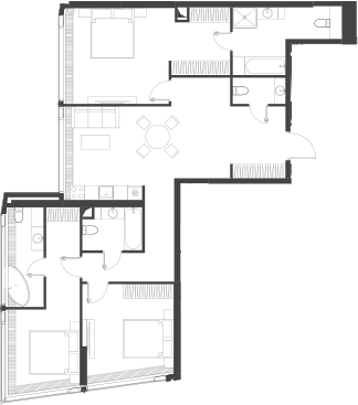 Планировка — Дом Дау, 1-комн., 119 м²